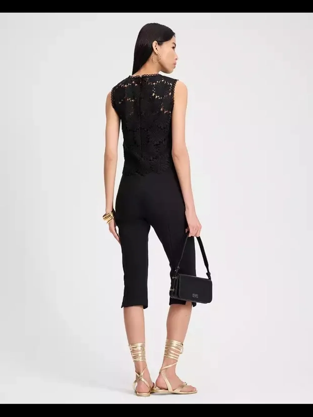 Black Floral Lace Two-Piece Set